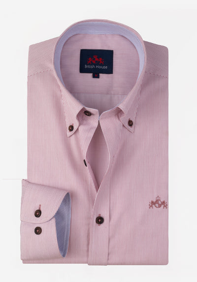 Chili Red Stripe Fine Twill Shirt