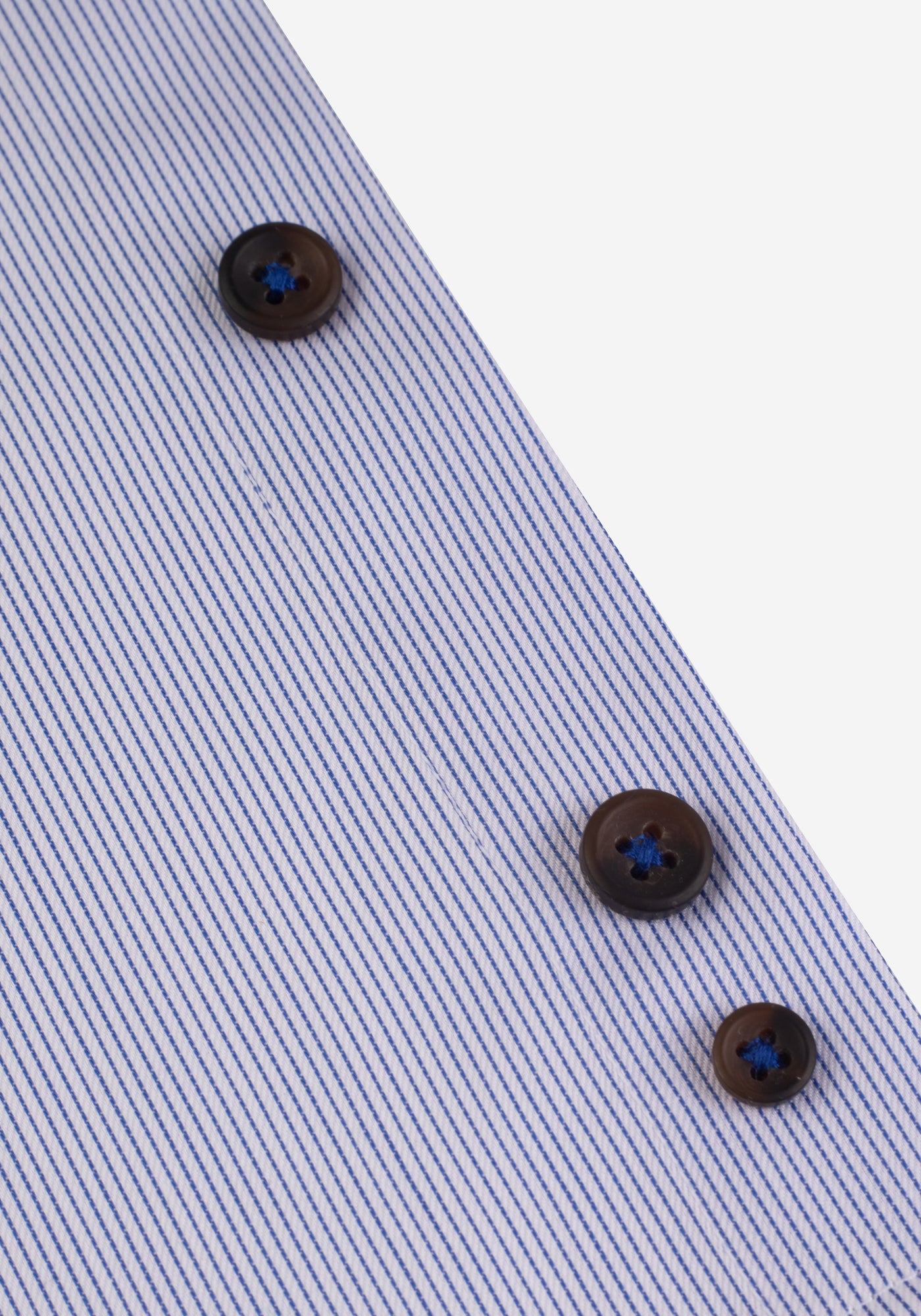 Metallic Blue Stripe Fine Twill Shirt