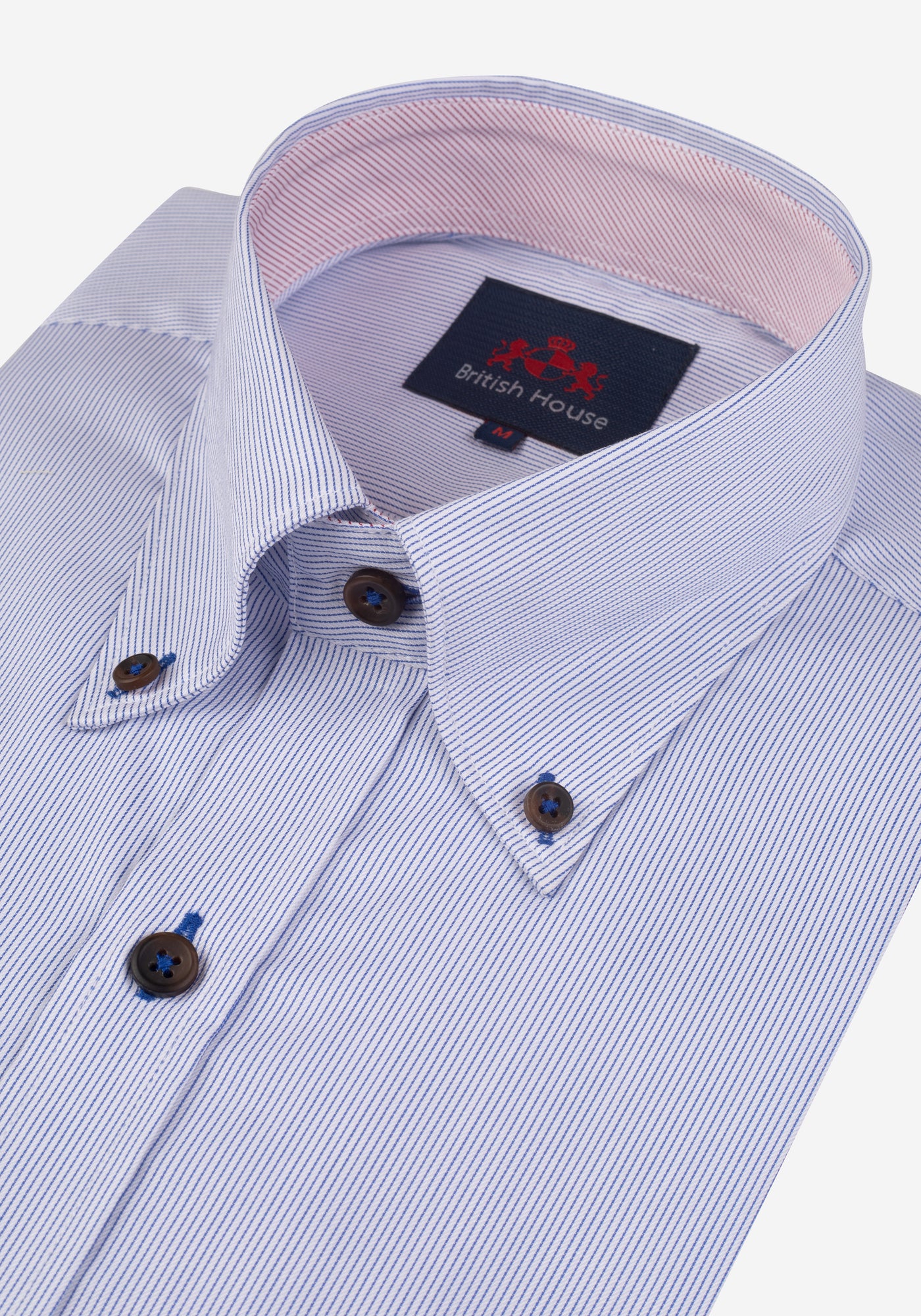 Metallic Blue Stripe Fine Twill Shirt