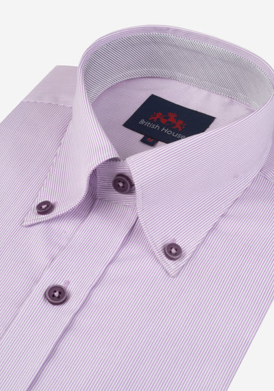 Pale Purple Stripe Fine Twill Shirt