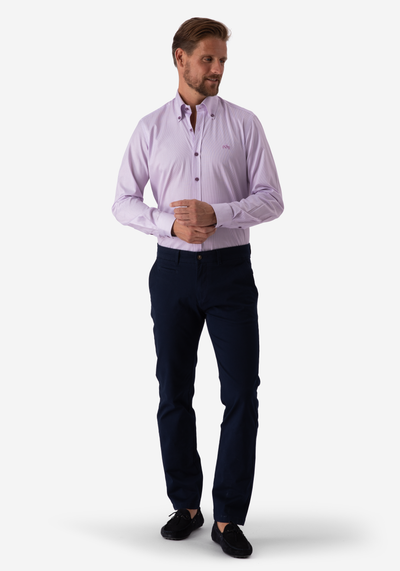 Pale Purple Stripe Fine Twill Shirt