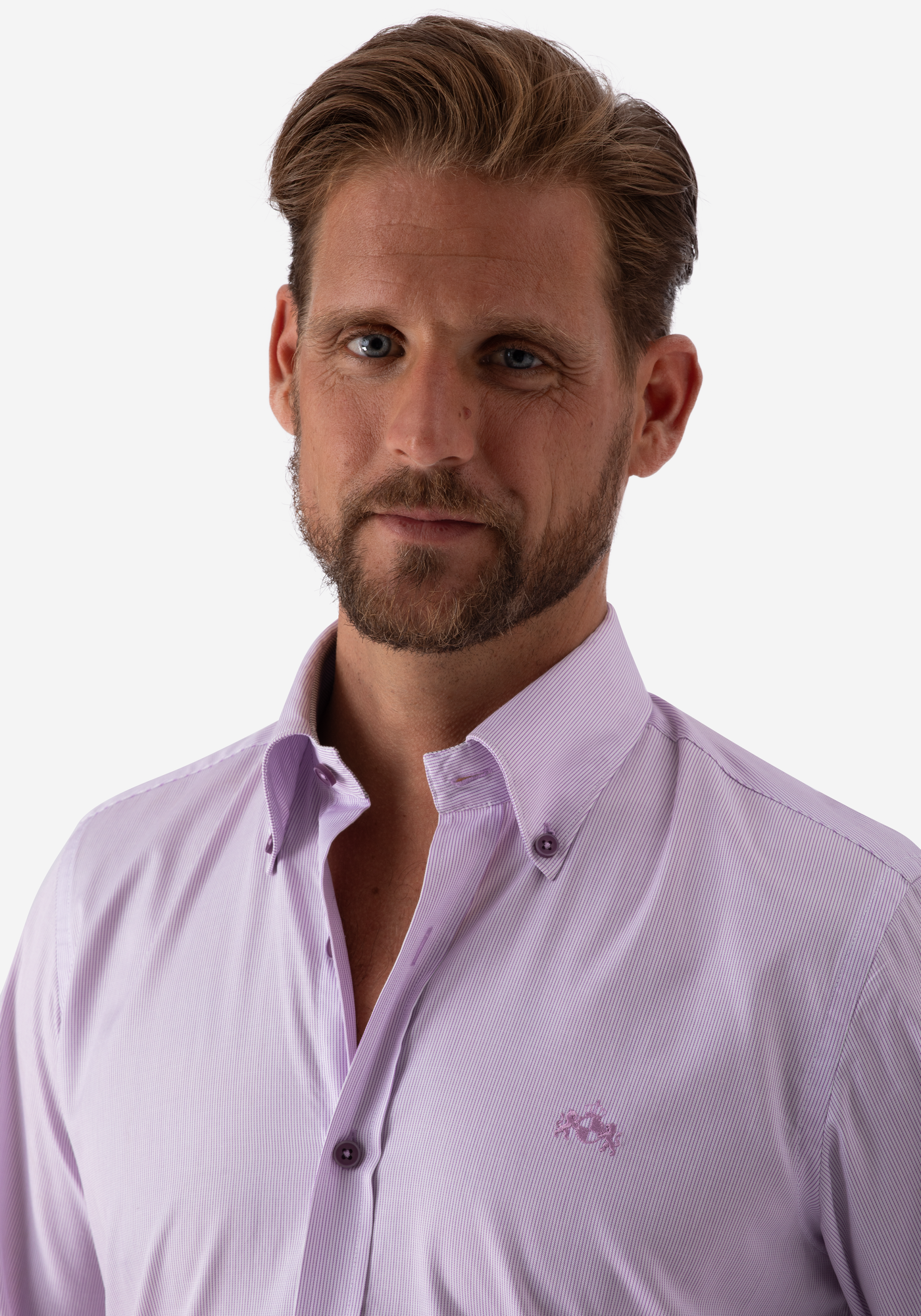 Pale Purple Stripe Fine Twill Shirt