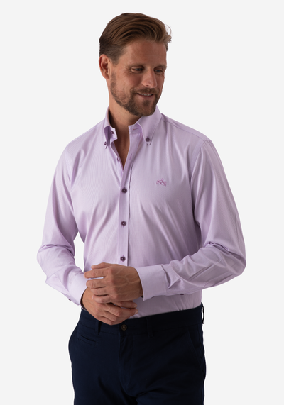 Pale Purple Stripe Fine Twill Shirt