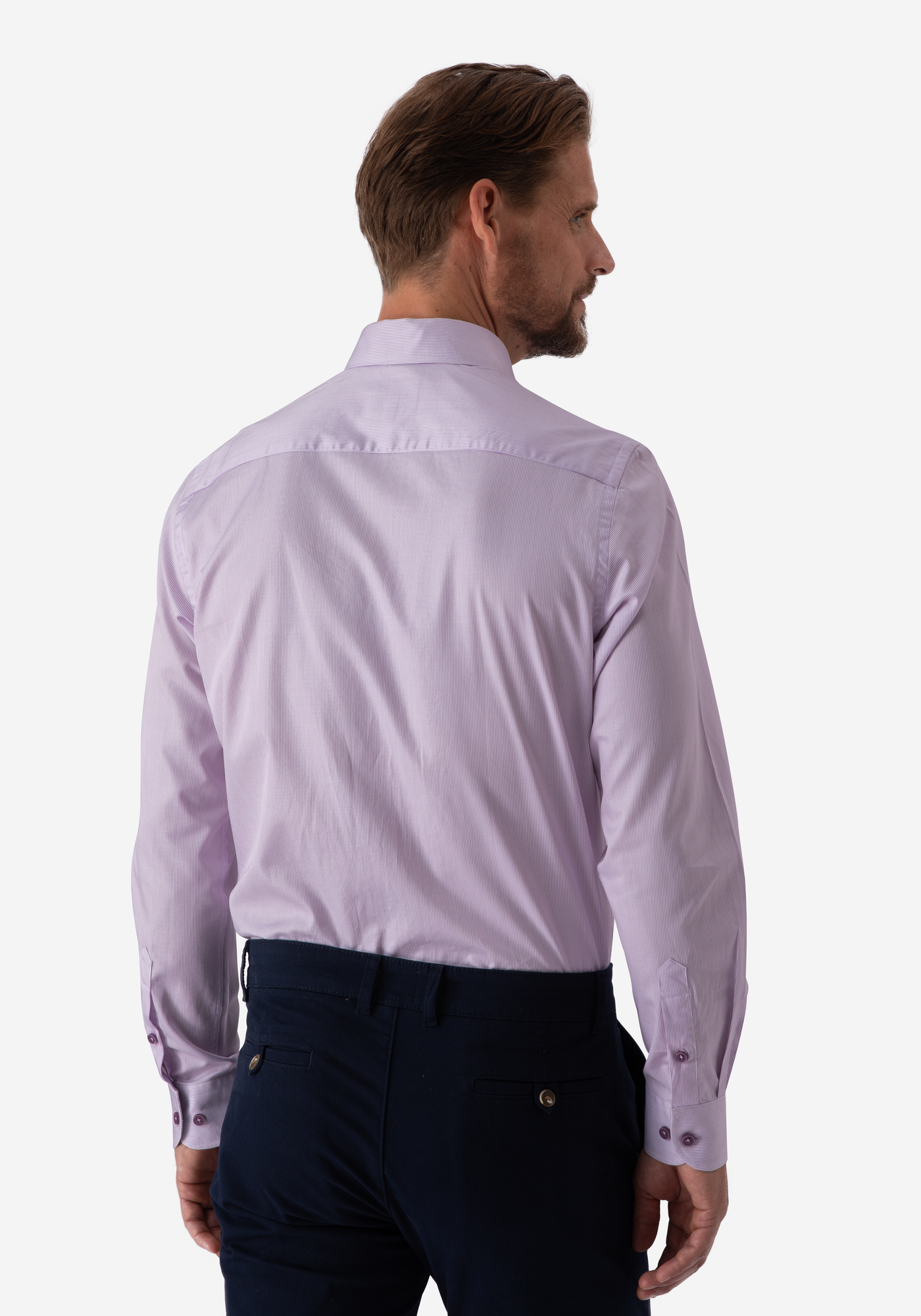 Pale Purple Stripe Fine Twill Shirt