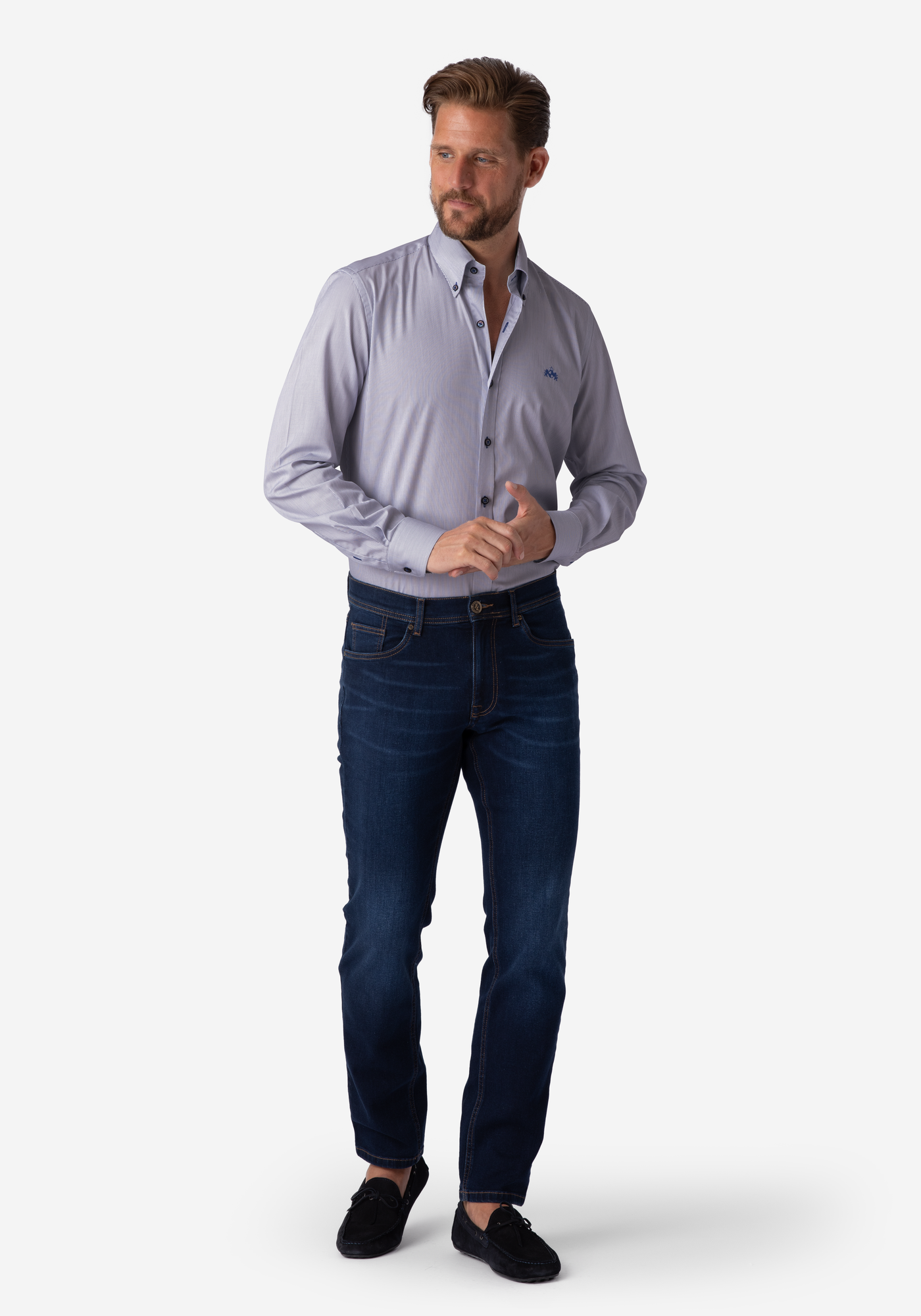 Medieval Blue Stripe Fine Twill Shirt