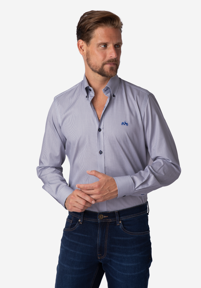 Medieval Blue Stripe Fine Twill Shirt