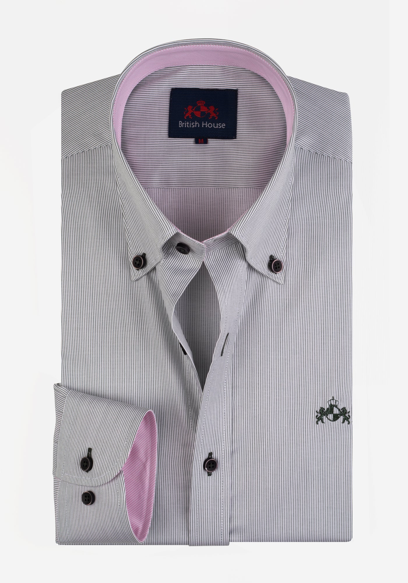 Coal Grey Stripe Fine Twill Shirt