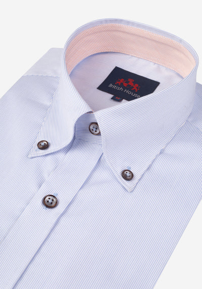 Mist Blue Stripe Fine Twill Shirt