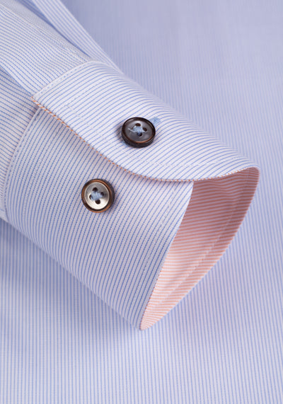 Mist Blue Stripe Fine Twill Shirt