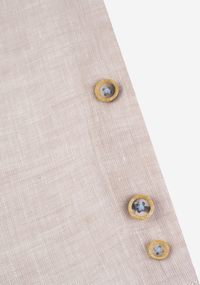 Cream Beige Belgian Linen Shirt