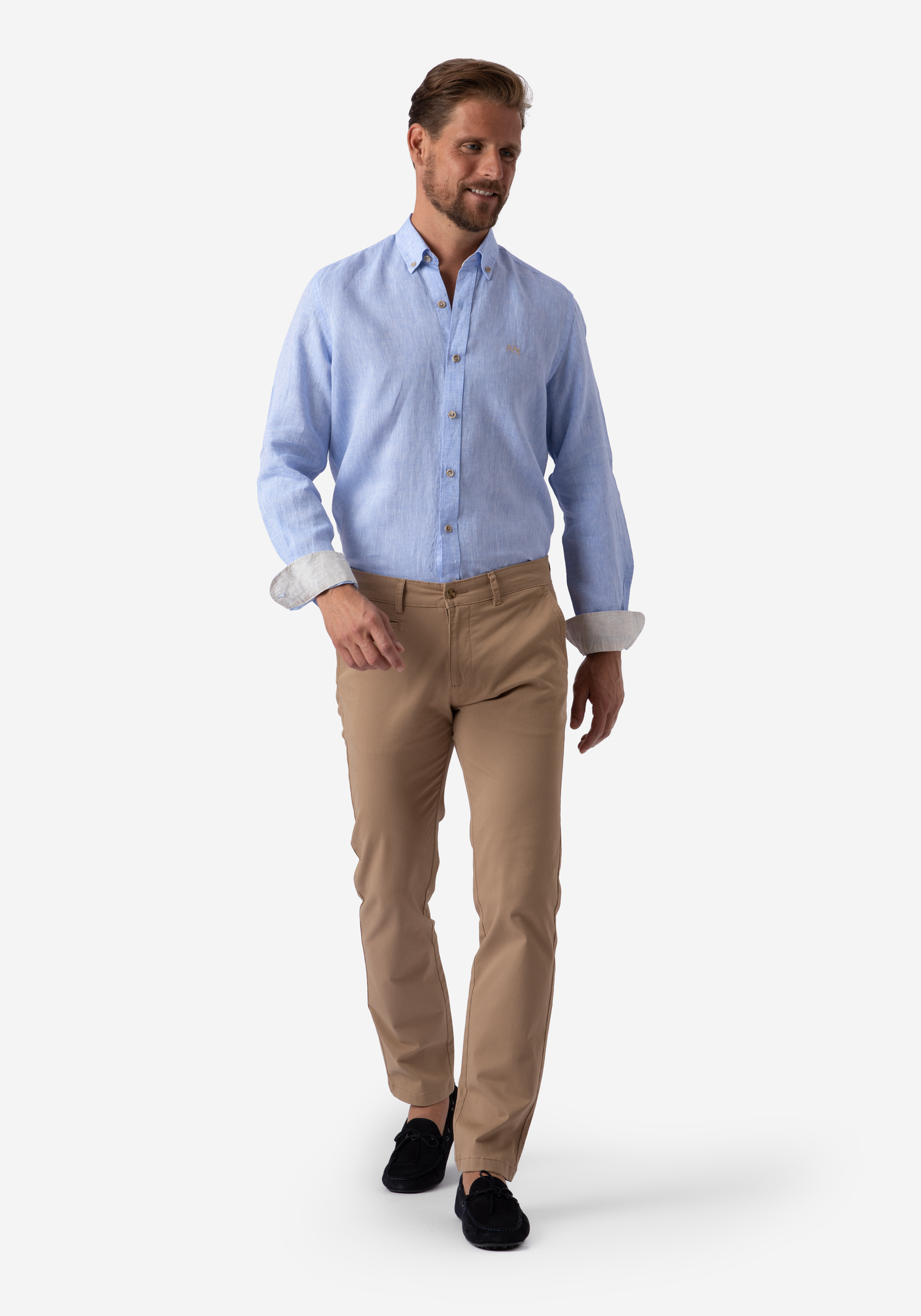 Ice Blue Belgian Linen Shirt