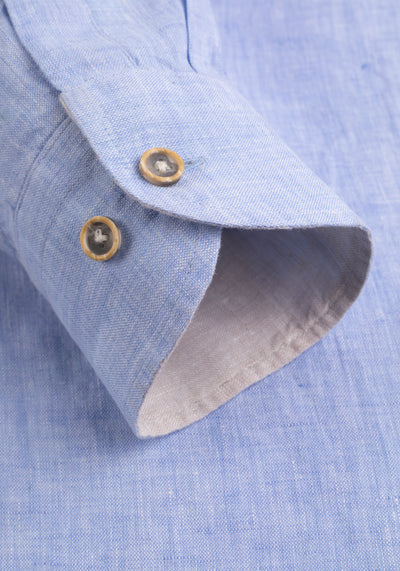 Ice Blue Belgian Linen Shirt