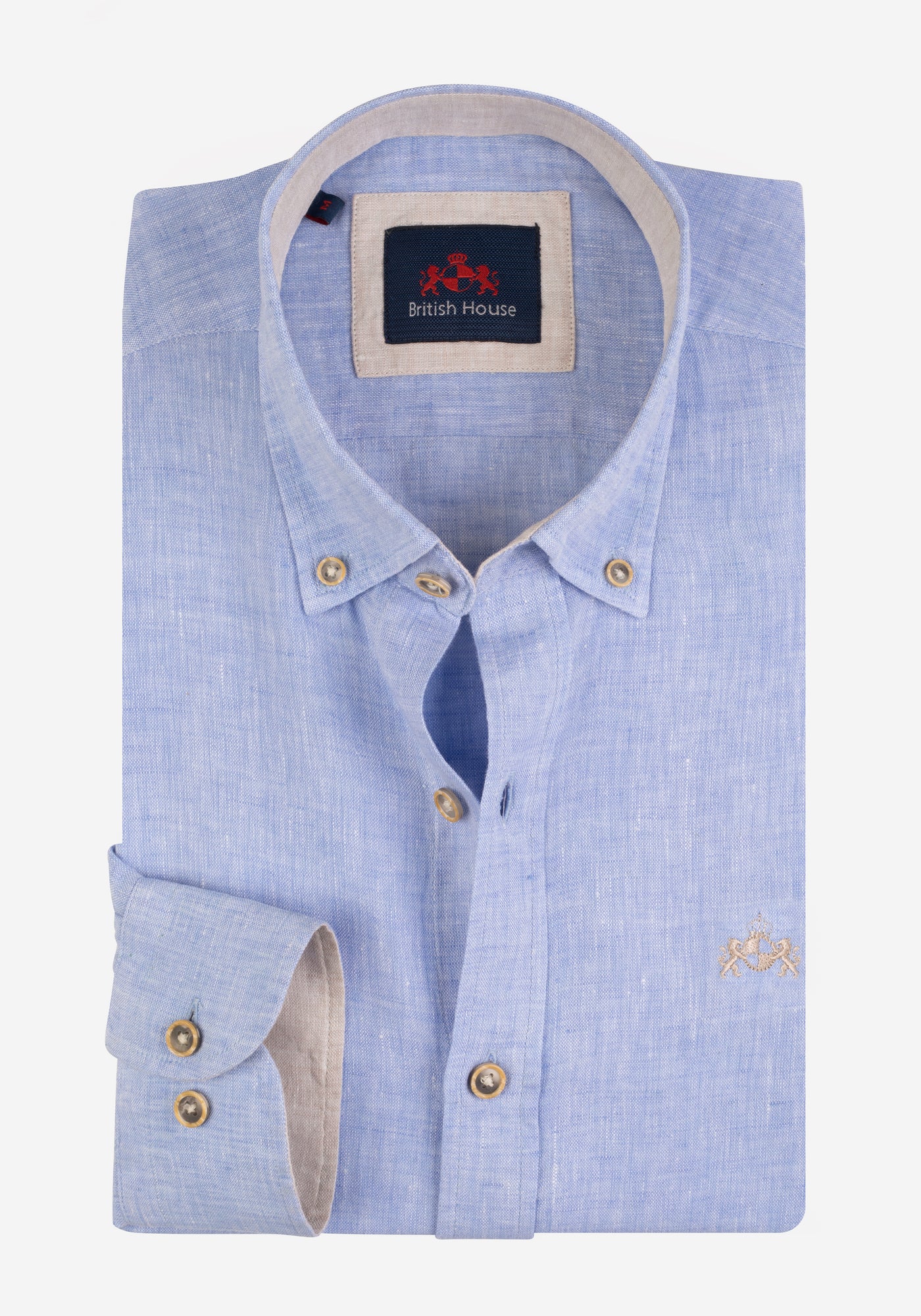 Ice Blue Belgian Linen Shirt