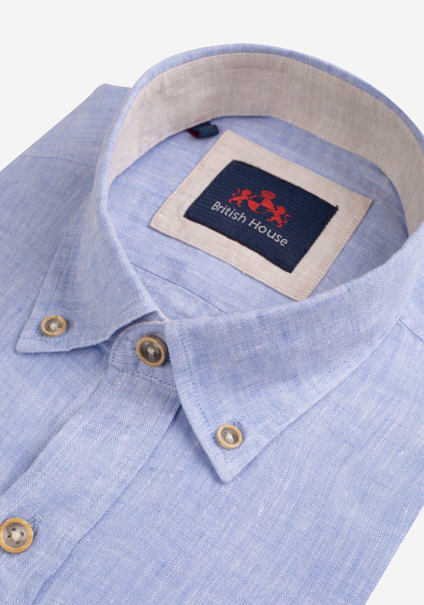 Ice Blue Belgian Linen Shirt