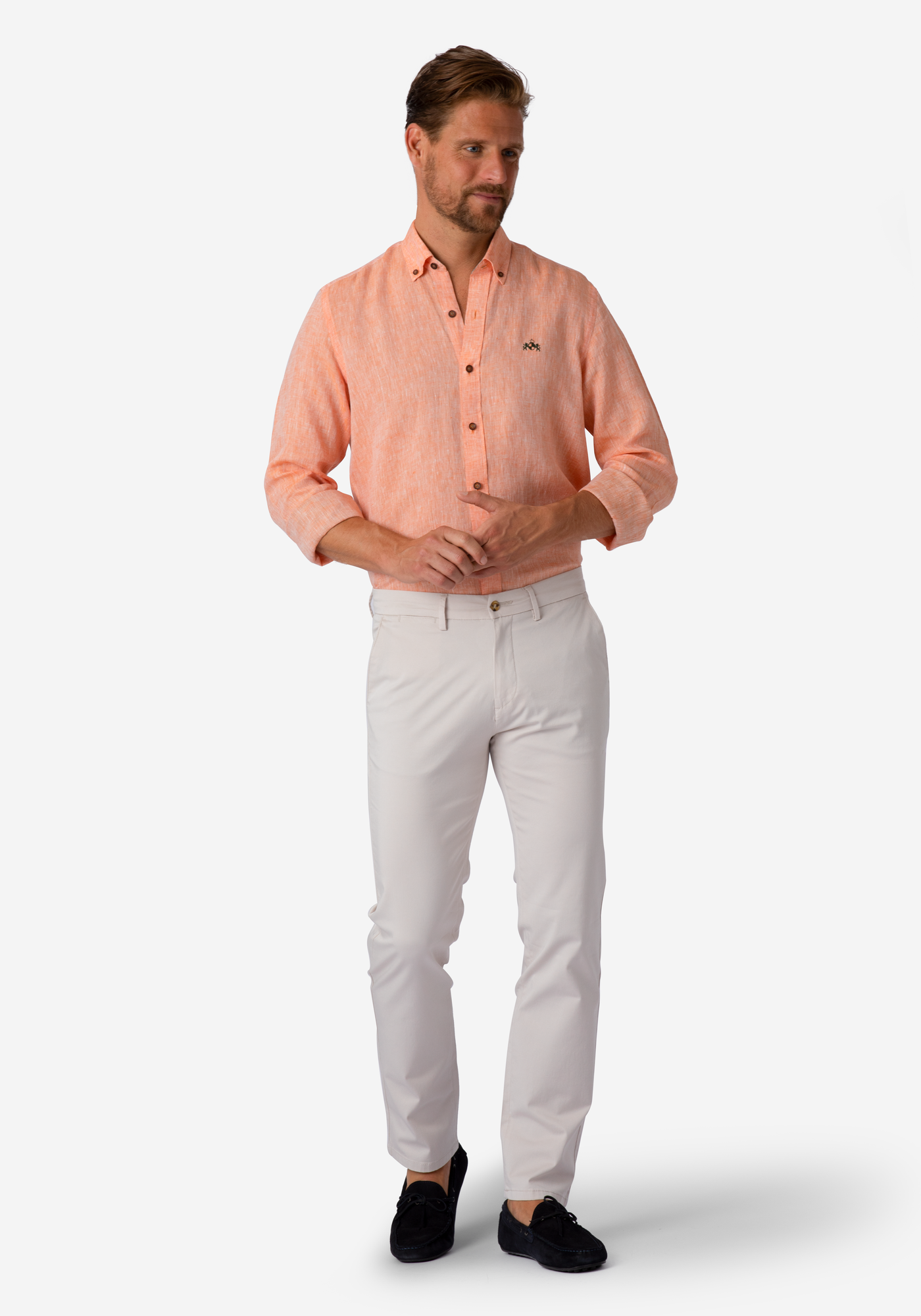 Sunrise Orange Belgian Linen Shirt