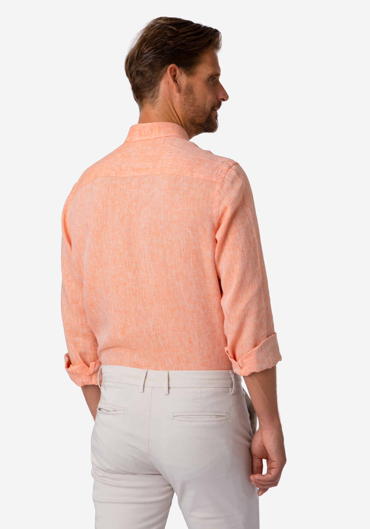 Sunrise Orange Belgian Linen Shirt