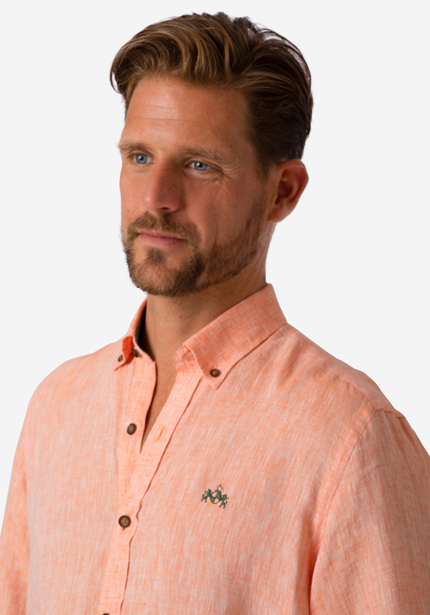 Sunrise Orange Belgian Linen Shirt