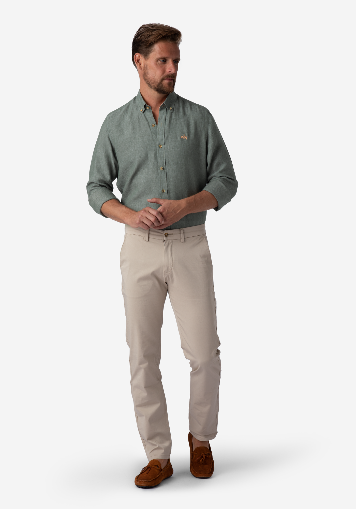 Pine Green Belgian Linen Shirt