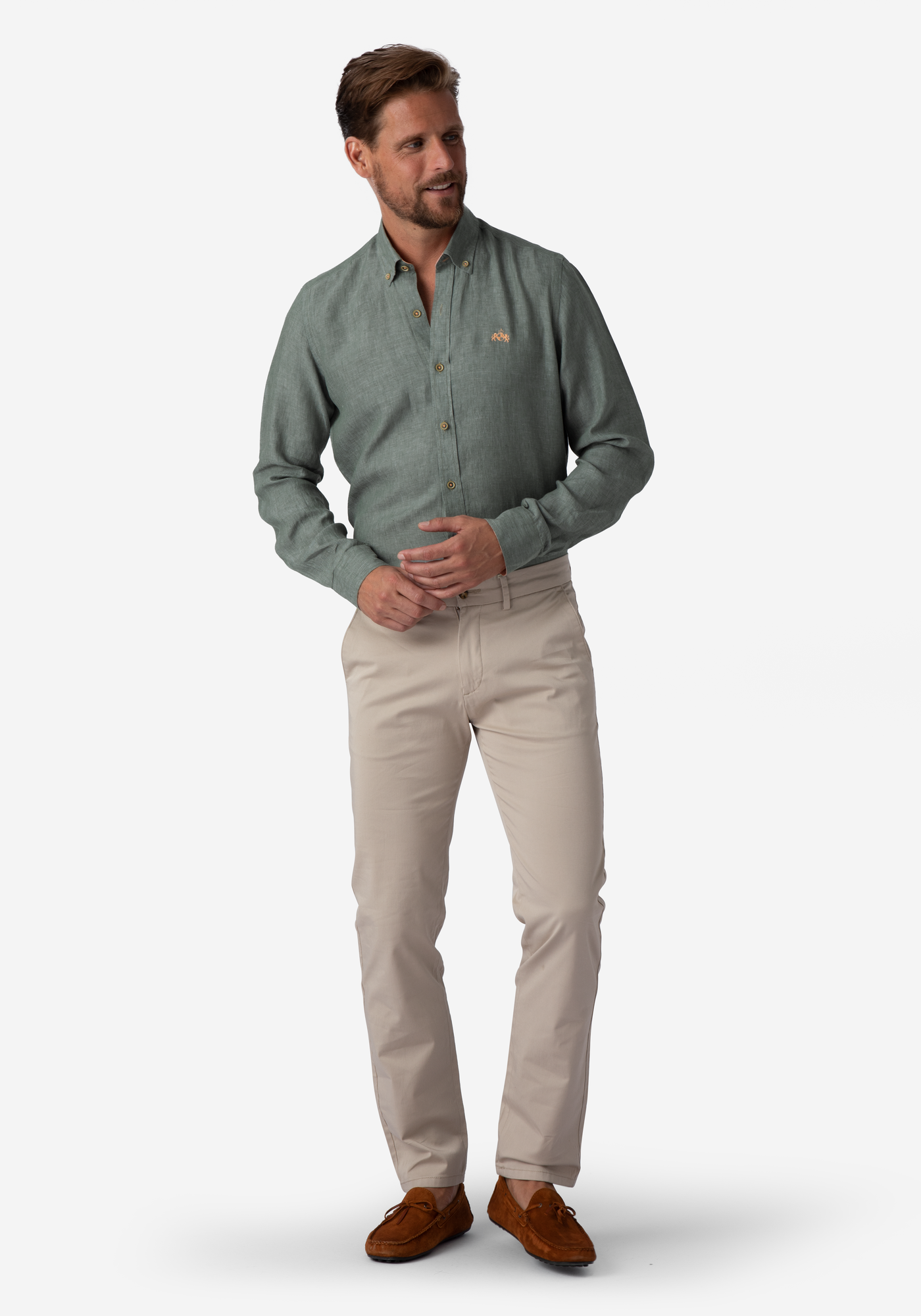 Pine Green Belgian Linen Shirt