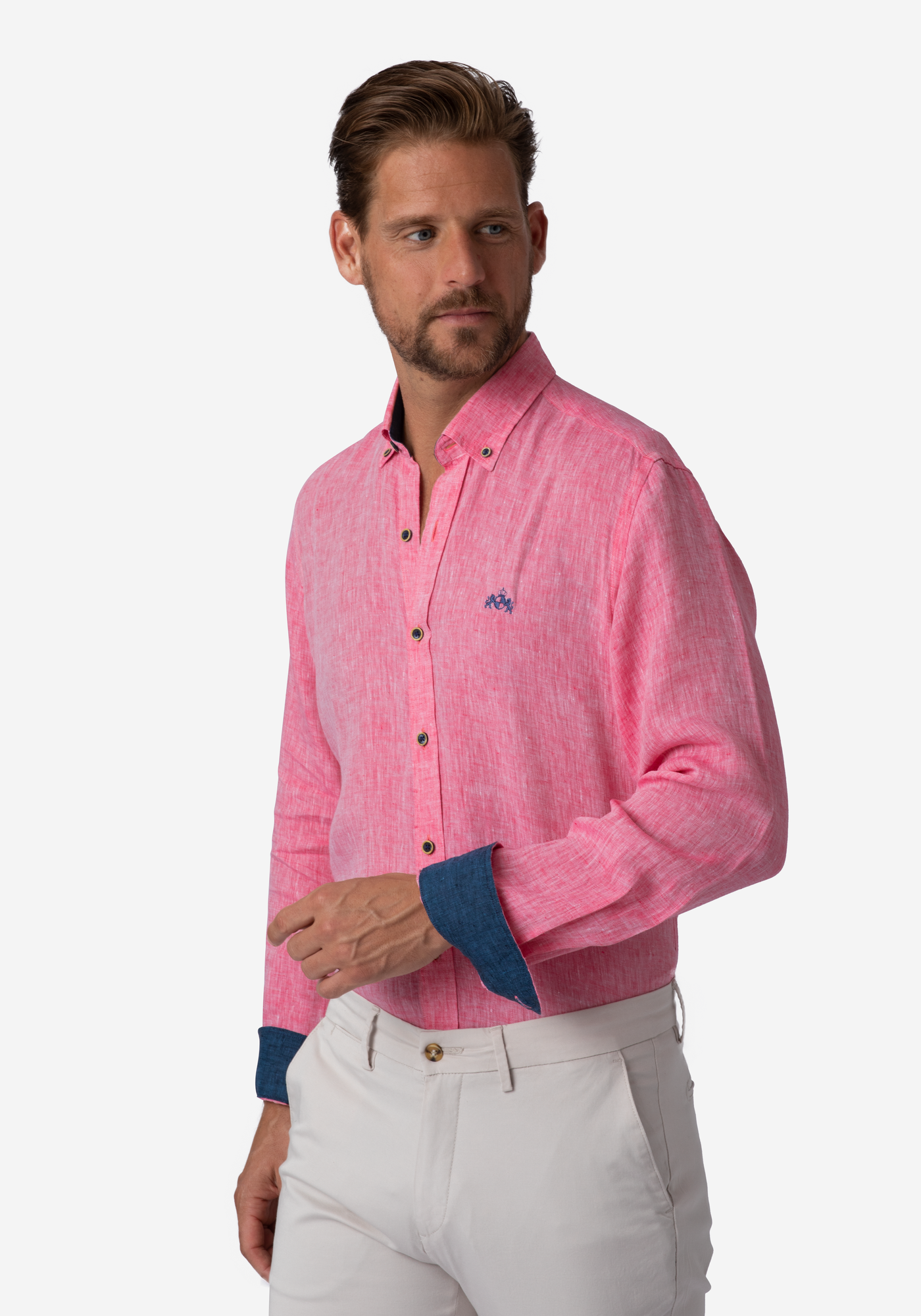 Fiery Rose Belgian Linen Shirt