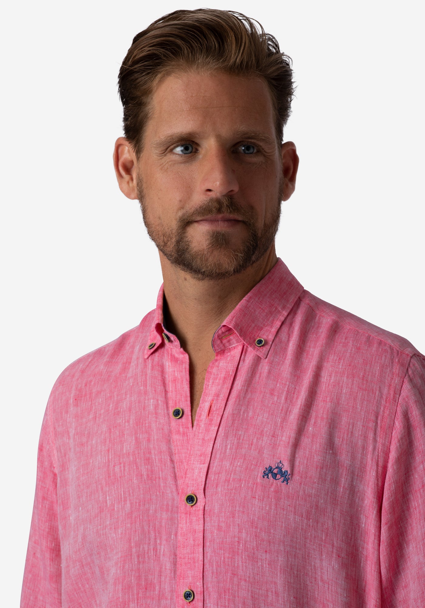 Fiery Rose Belgian Linen Shirt