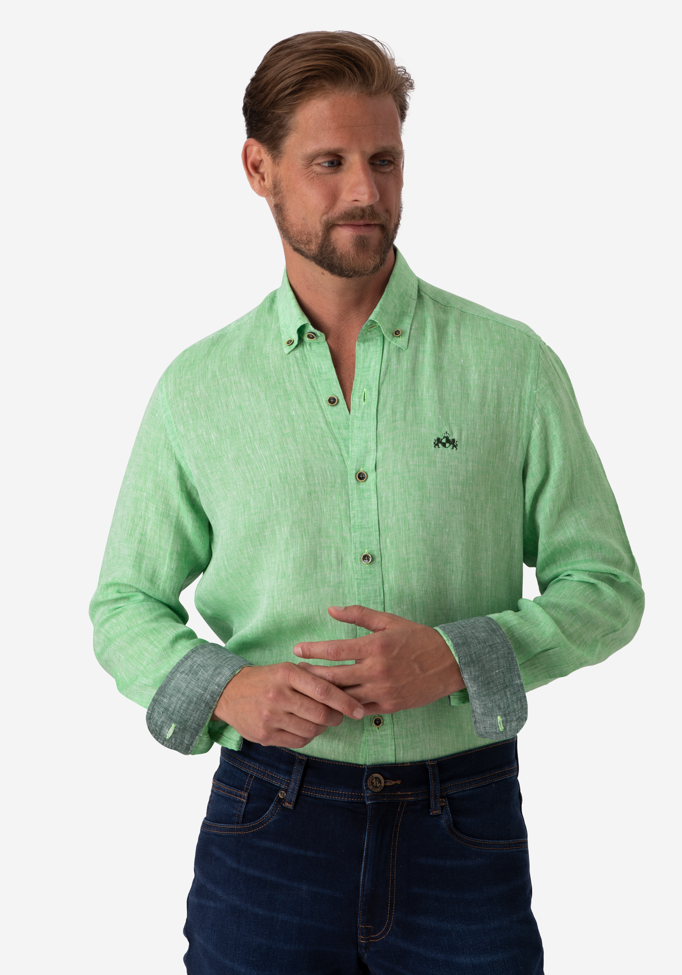 Baby Green Belgian Linen Shirt