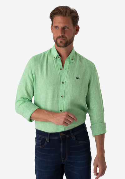 Baby Green Belgian Linen Shirt