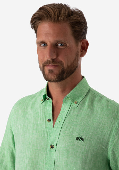 Baby Green Belgian Linen Shirt