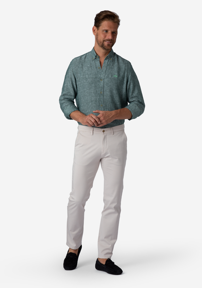 Dull Green Belgian Linen Shirt