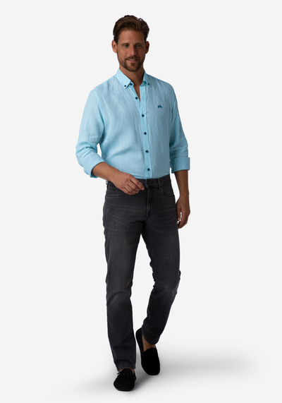 Light Powder Blue Belgian Linen Shirt