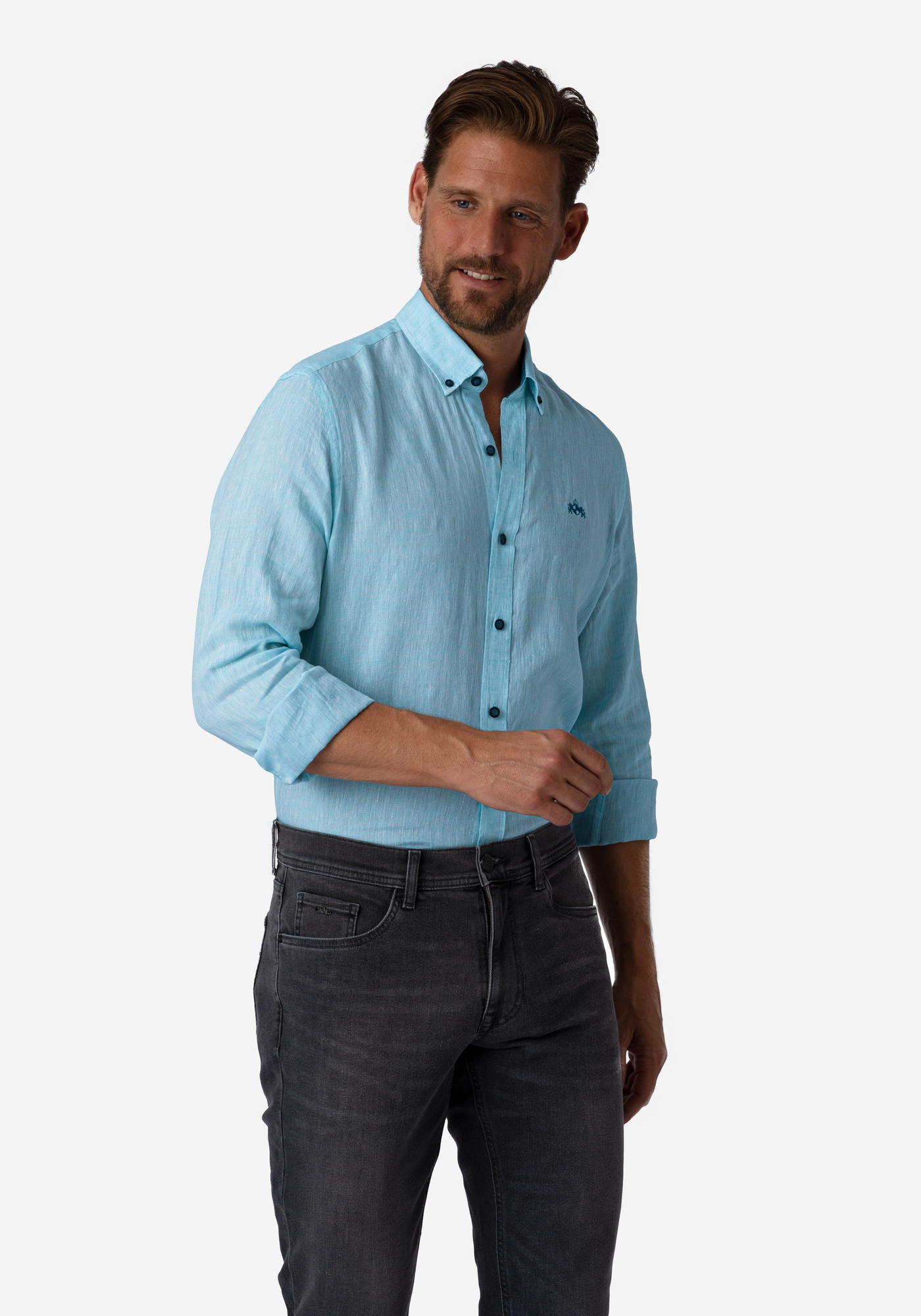 Light Powder Blue Belgian Linen Shirt