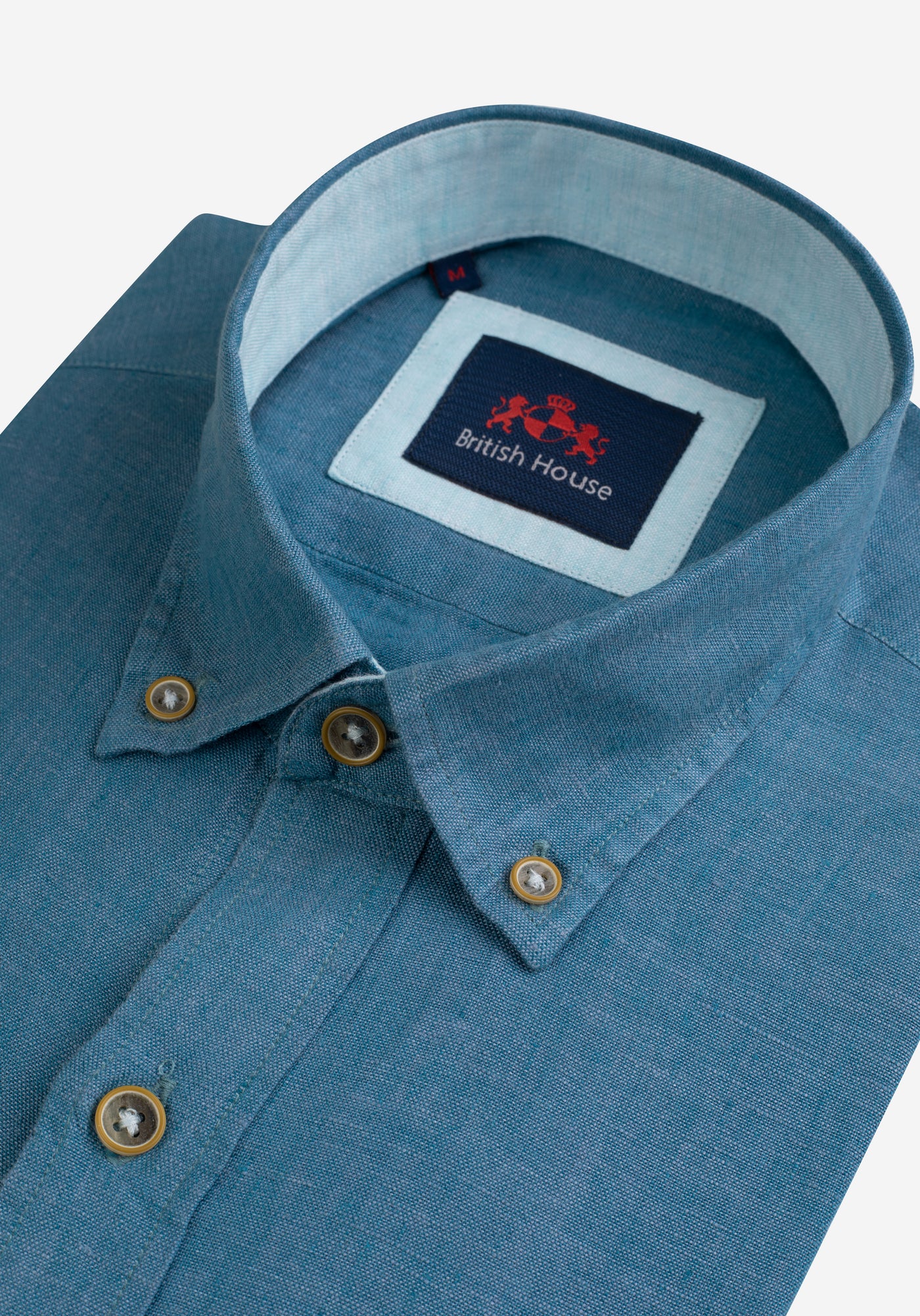 Deep Ocean Blue Belgian Linen Shirt