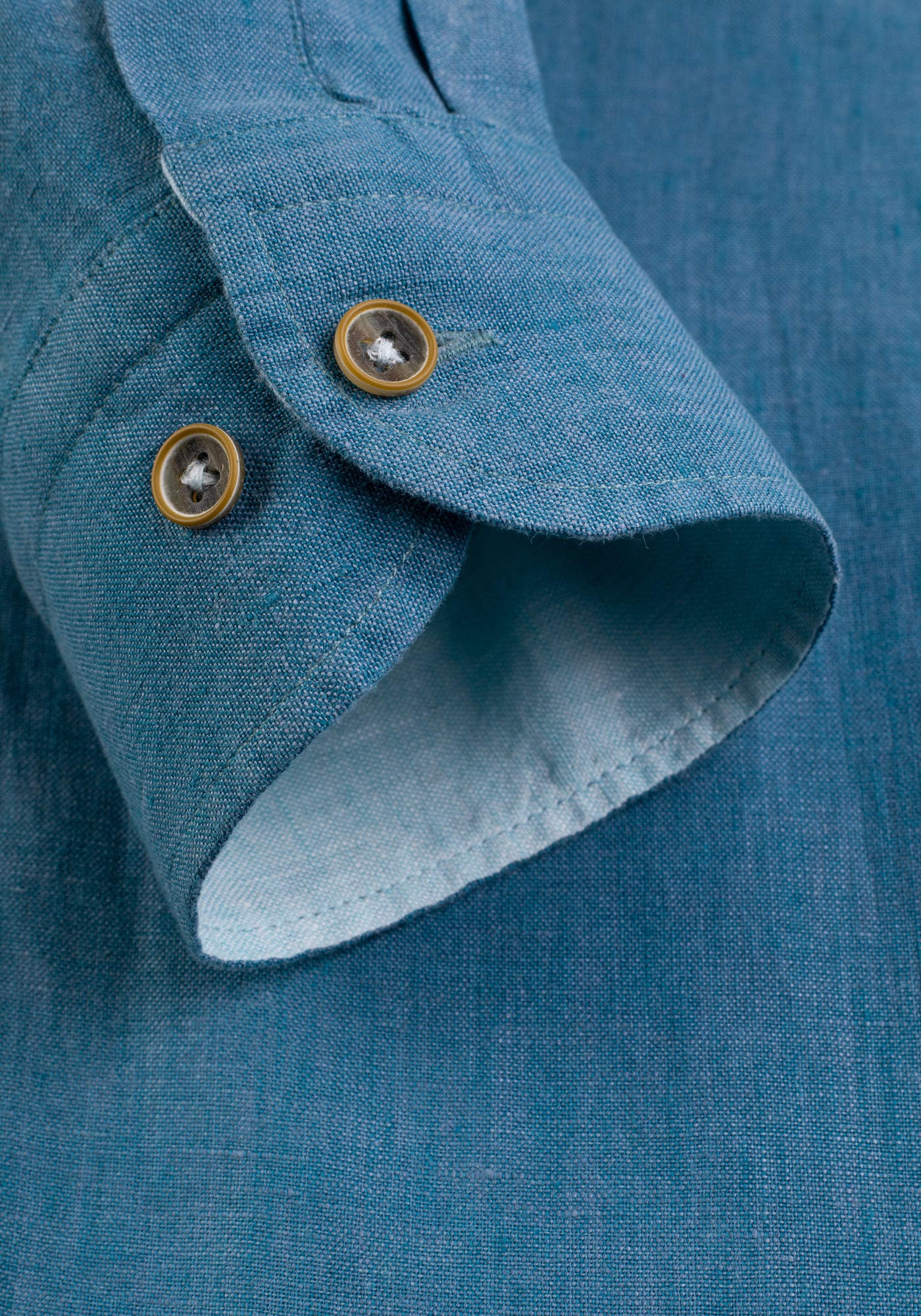 Deep Ocean Blue Belgian Linen Shirt