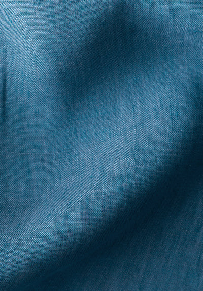 Deep Ocean Blue Belgian Linen Shirt