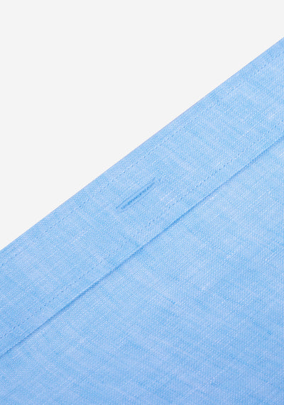 Electric Blue Belgian Linen Shirt