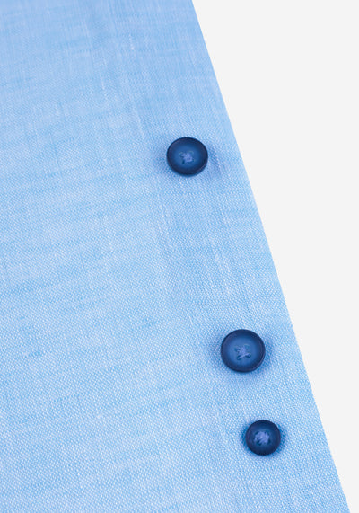 Electric Blue Belgian Linen Shirt