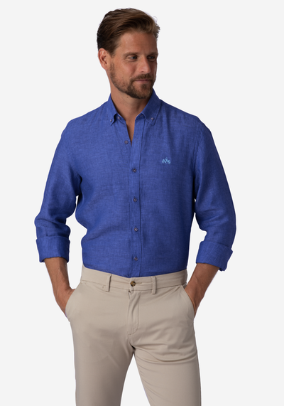 Delft Blue Belgian Linen Shirt