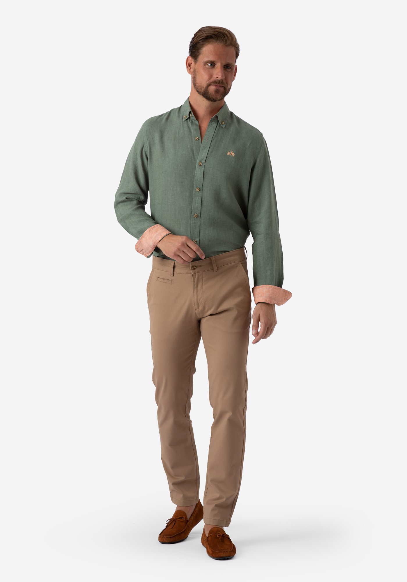 Moss Green Belgian Linen Shirt