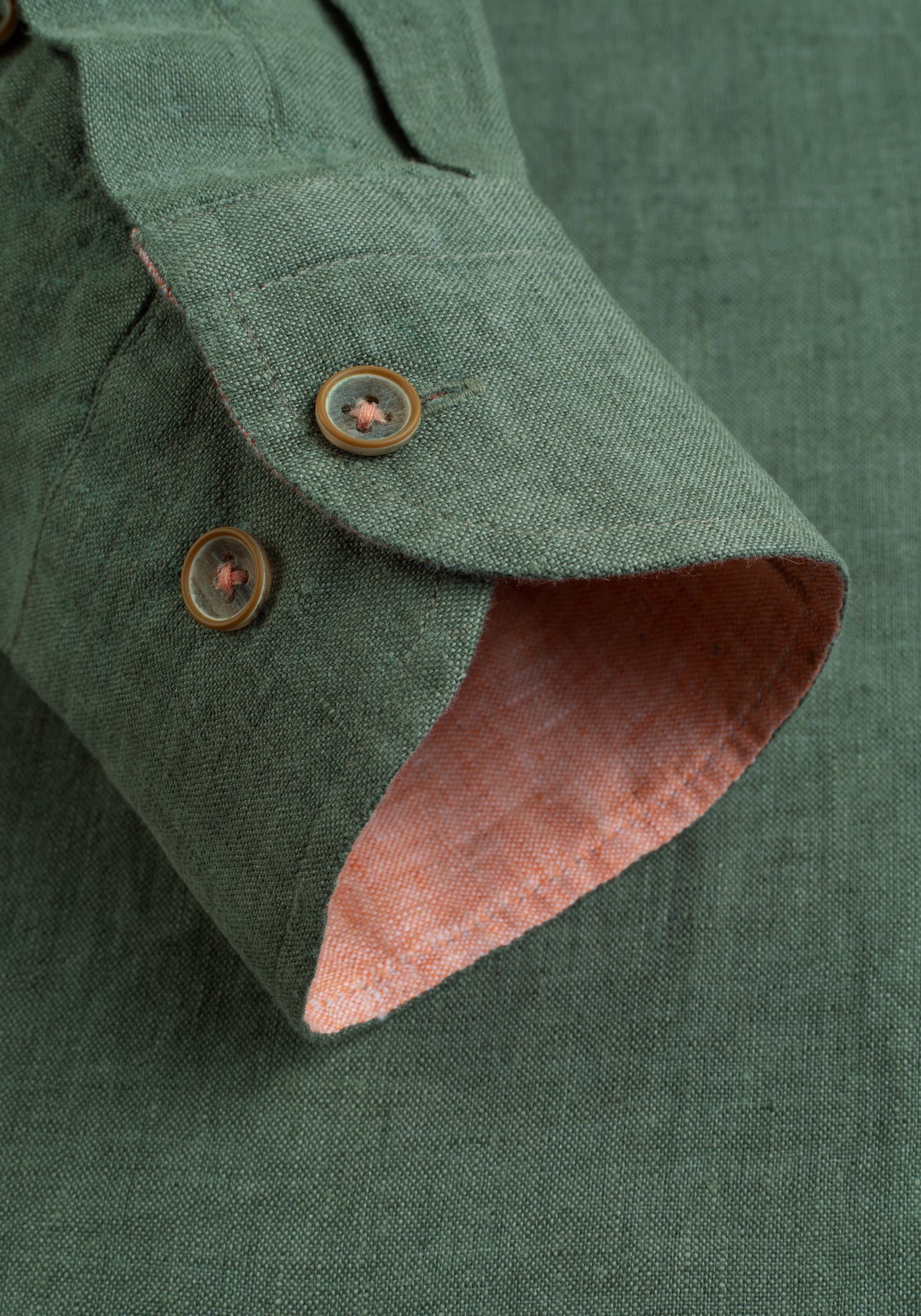 Moss Green Belgian Linen Shirt