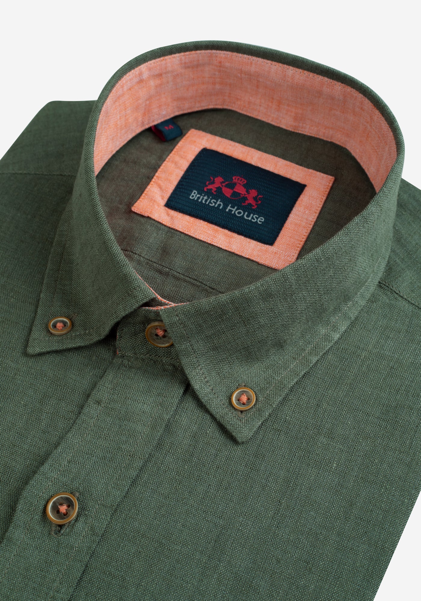 Moss Green Belgian Linen Shirt