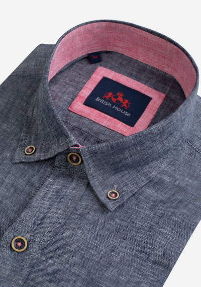 Charcoal Grey Belgian Linen Shirt