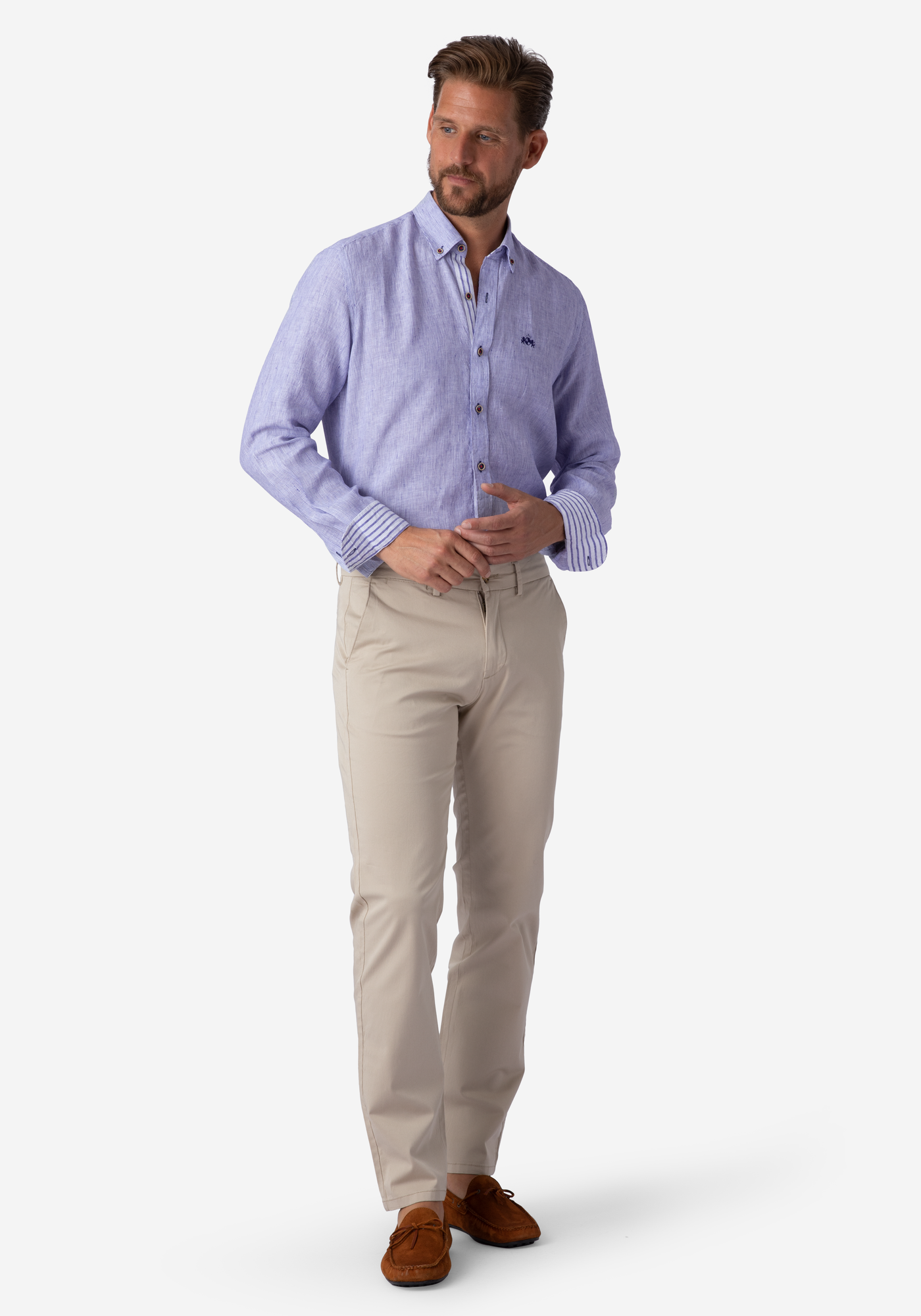 River Blue Stripe Belgian Linen Shirt