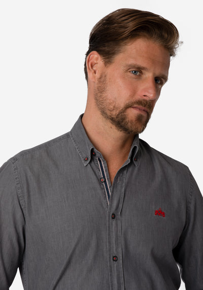 Steel Grey Selvedge Denim Shirt