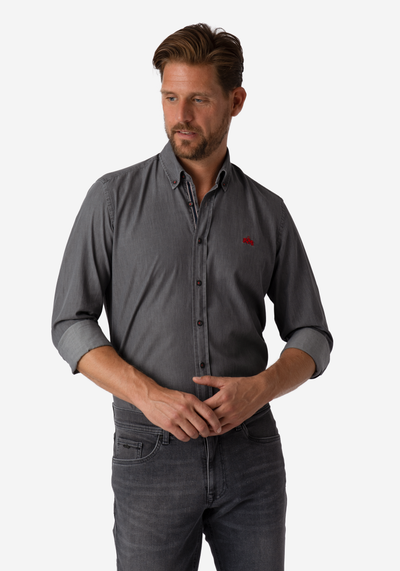 Steel Grey Selvedge Denim Shirt