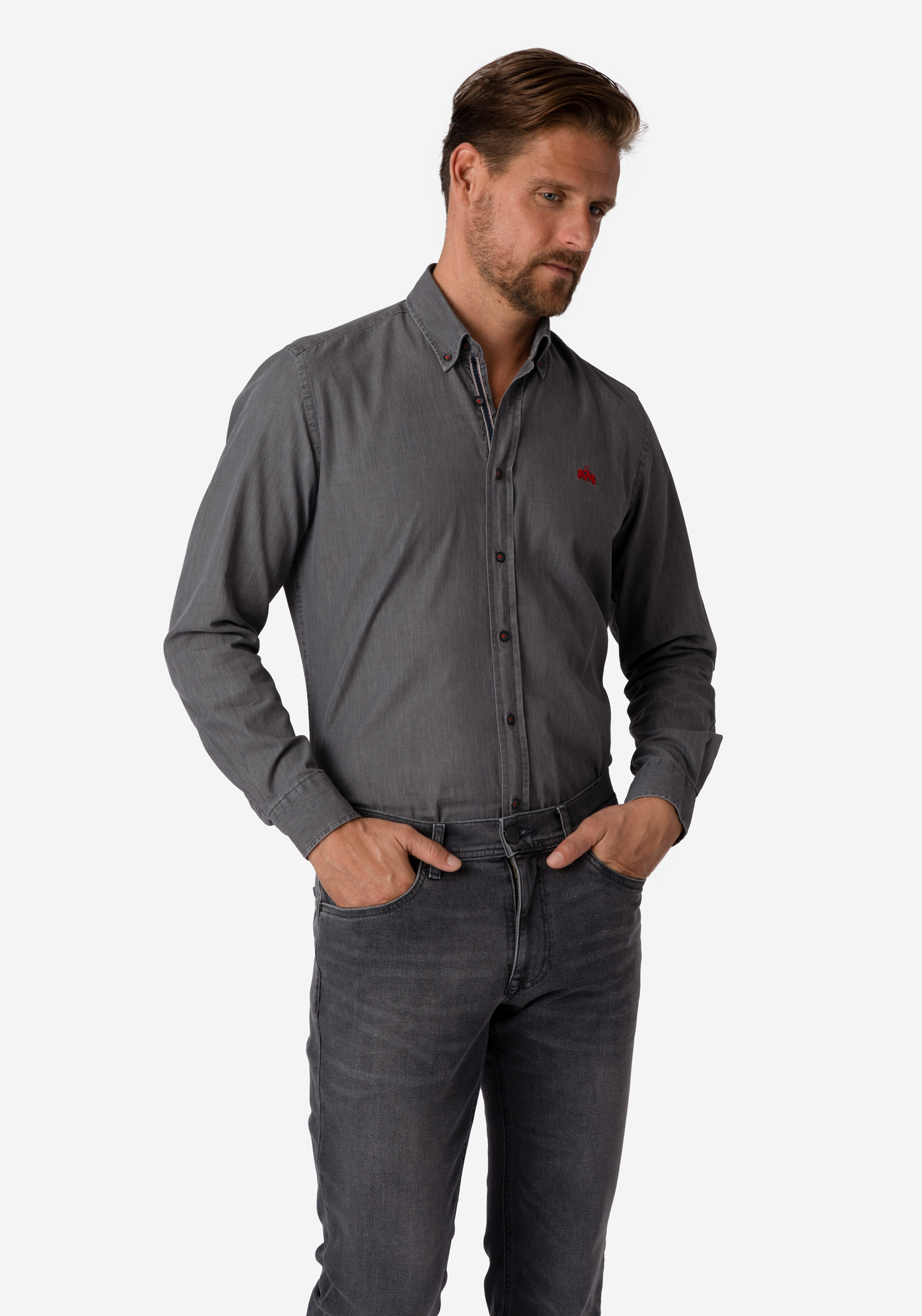 Steel Grey Selvedge Denim Shirt