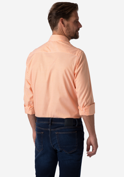 Blaze Orange Stripe Two-Ply Oxford Shirt