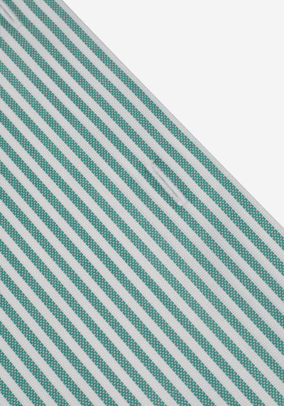Jade Green Stripe Two-Ply Oxford Shirt