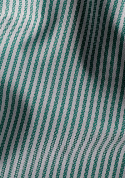 Jade Green Stripe Two-Ply Oxford Shirt