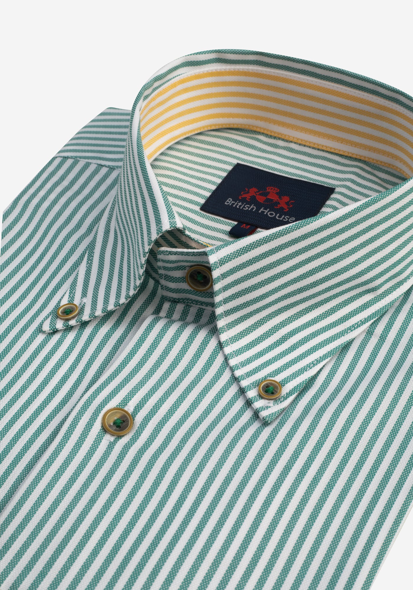 Jade Green Stripe Two-Ply Oxford Shirt