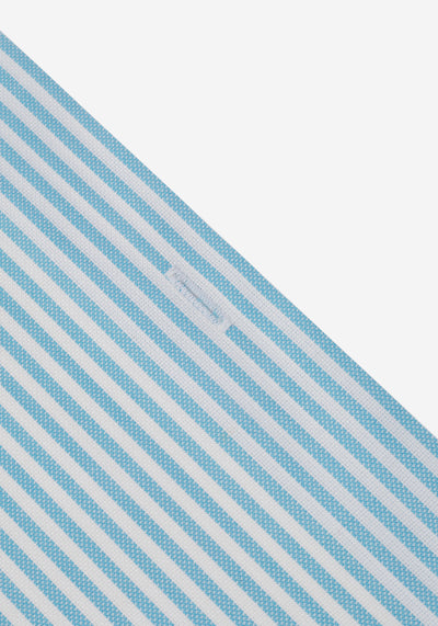 Light Pastel Blue Stripe Two-Ply Oxford Shirt